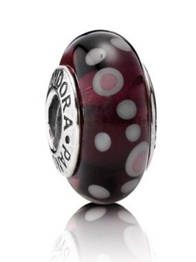 Pandora Purple Retired Glass Murano Bead Authentic!